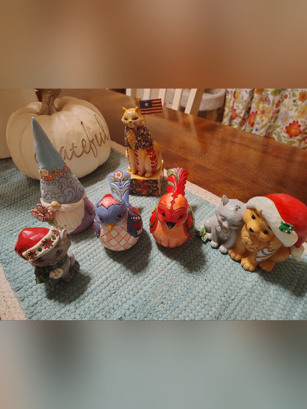 Jim Shore Hand-Painted Red and Multicolor Decorative Small Pet Figurines